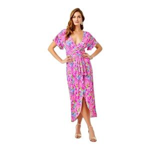 Lilly Pulitzer Anchorage Midi Dress Moms the Word Amethyst Sz S